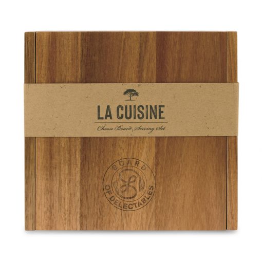 La Cuisine Cheese Board with Serving Set - Wood-2