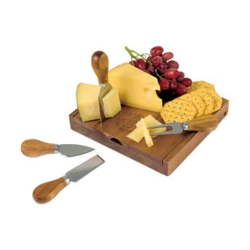 La Cuisine Cheese Board with Serving Set - Wood-5