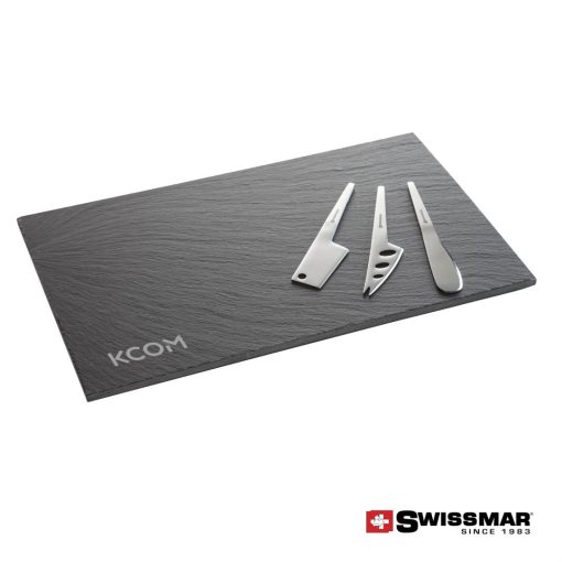 Swissmar® Slate Serving Board With 3pc Cheese Knives - Stainless Steel