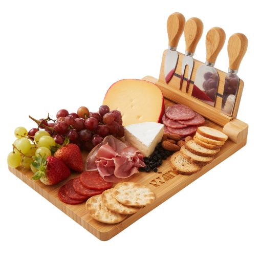 5-Piece Magnetic Bamboo Cheese Board Set-1