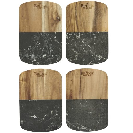 Black Marble Cheese Board Set with Knives-8