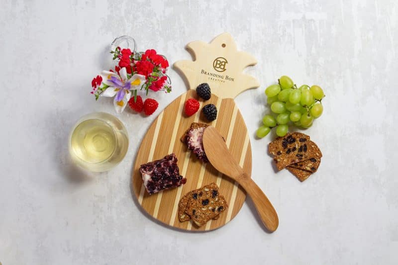 Pineapple Charcuterie Board with Spreader Knife Gift Set - 2