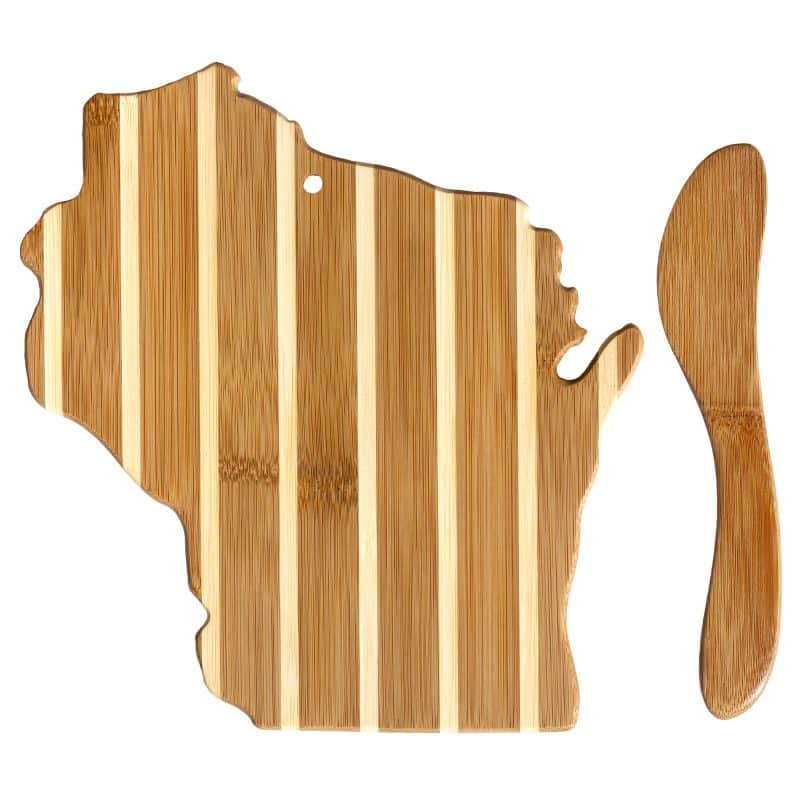 Wisconsin Charcuterie Board with Spreader Knife Gift Set - 1