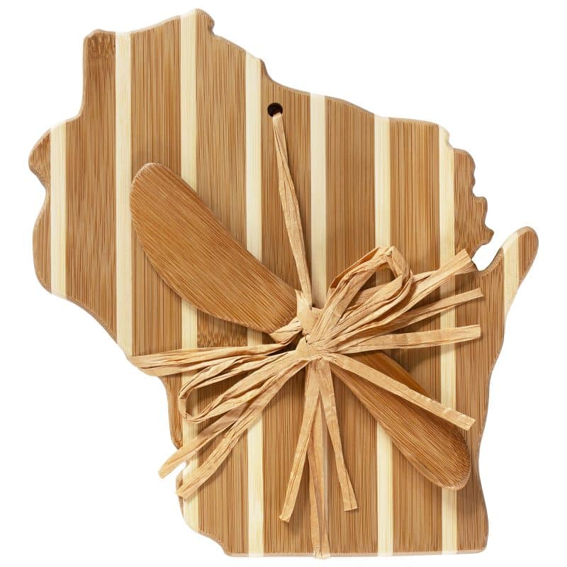 Wisconsin Charcuterie Board with Spreader Knife Gift Set - 3