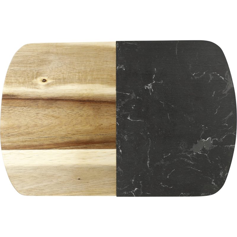 Black Marble Cheese Board Set with Knives - 1