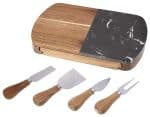 Black Marble Cheese Board Set with Knives - 2