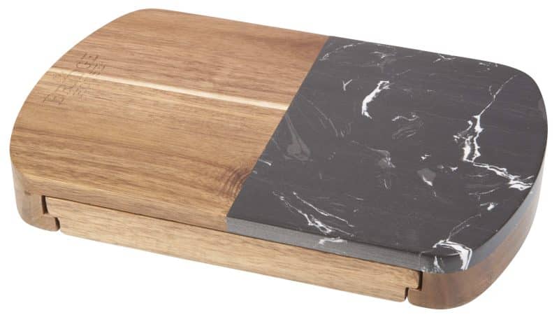 Black Marble Cheese Board Set with Knives - 3