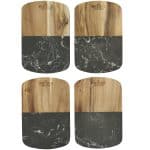 Black Marble Cheese Board Set with Knives - 8