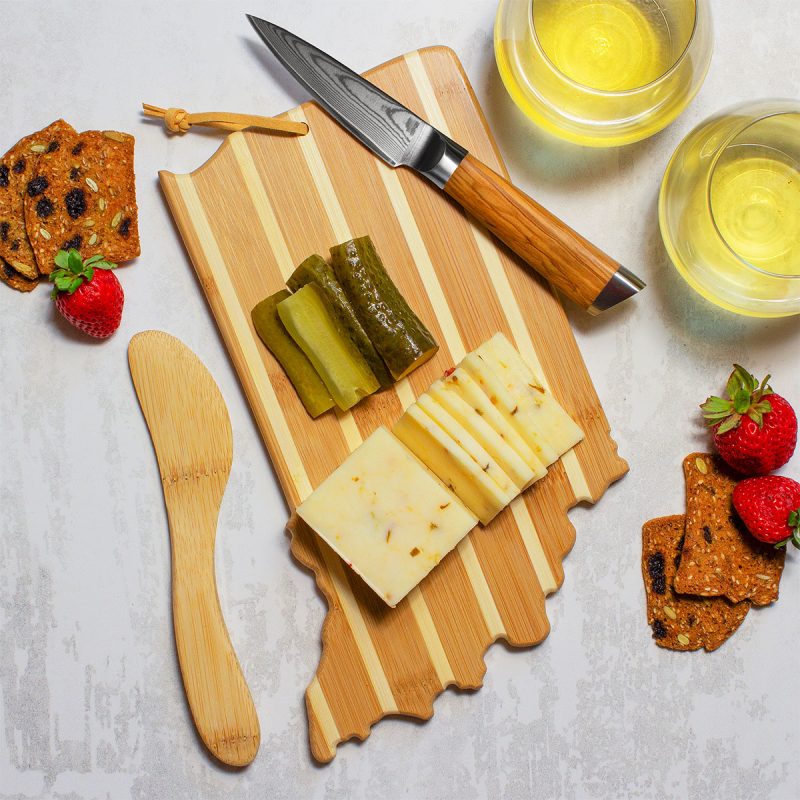 Indiana Charcuterie Board with Spreader Knife Gift Set - 4