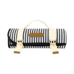 Life's a Picnic Roll-Up Blanket - Black & White Stripes - 1