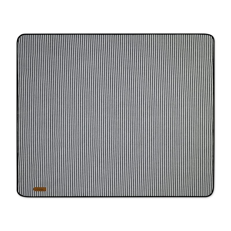 Life's a Picnic Roll-Up Blanket - Black & White Stripes - 2