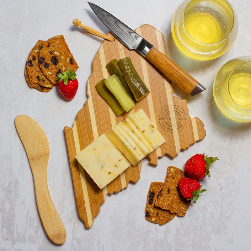 Maine Charcuterie Board with Spreader Knife Gift Set - 4