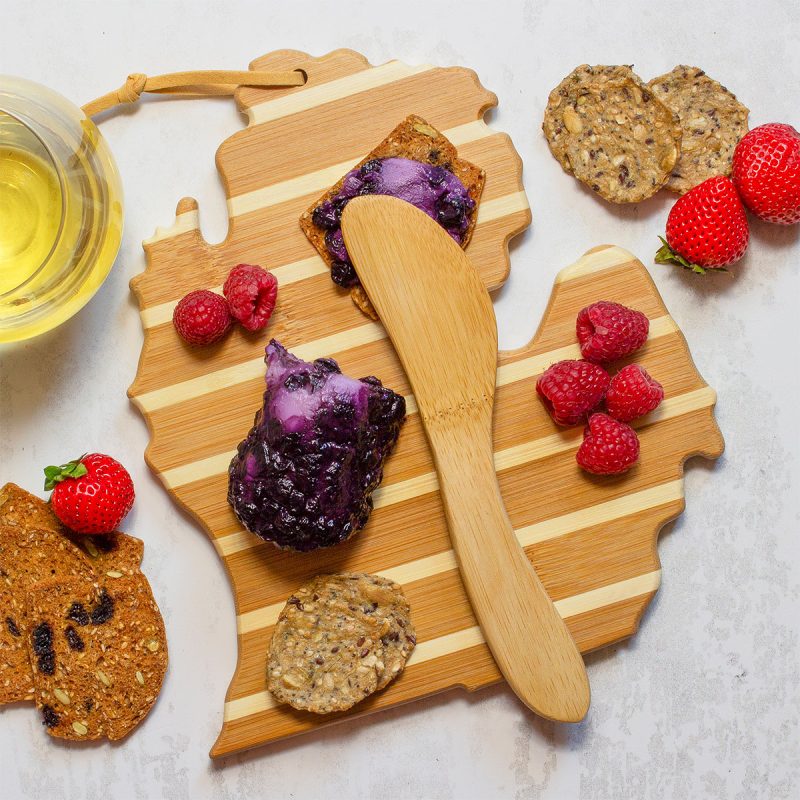 Michigan Charcuterie Board with Spreader Knife Gift Set - 2
