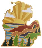 Michigan (Mitten) State Shaped Cutting & Serving Board w/Artwork by Summer Stokes