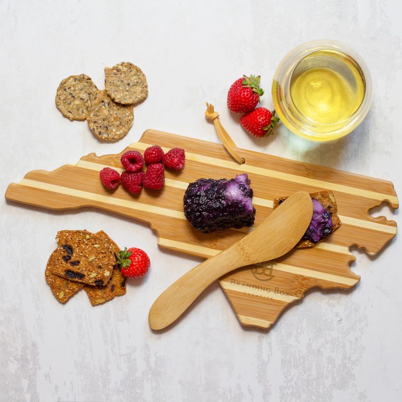 North Carolina Charcuterie Board with Spreader Knife Gift Set - 3