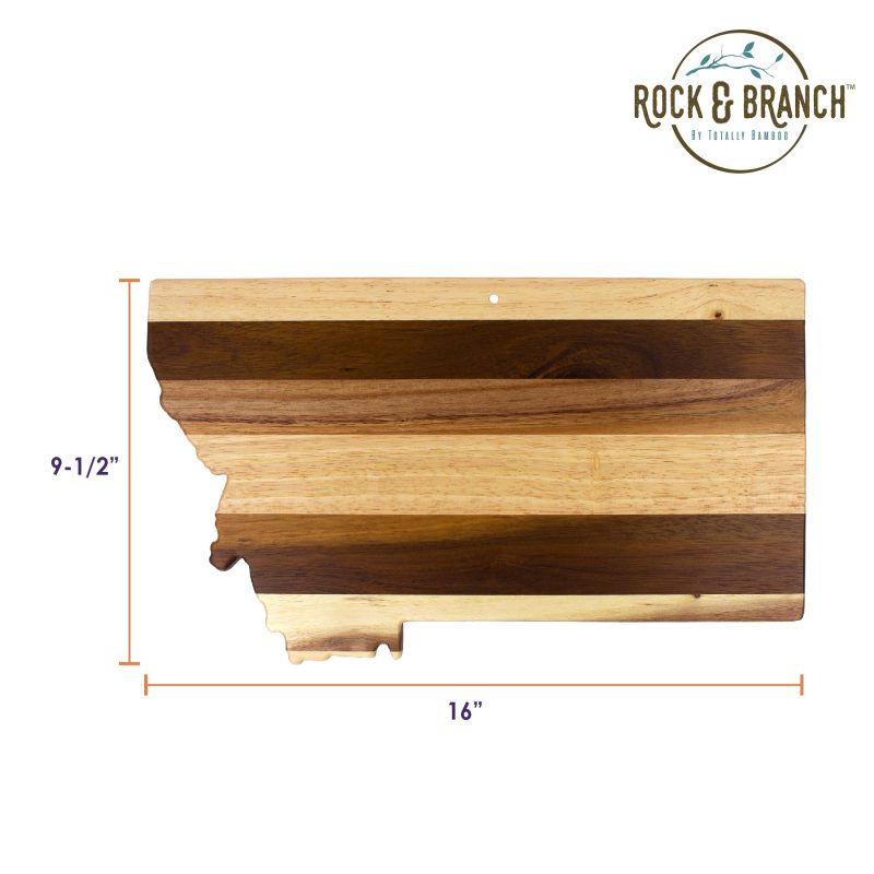 Rock & Branch® Shiplap Series Montana State Shaped Wooden Cutting & Serving Board - 5