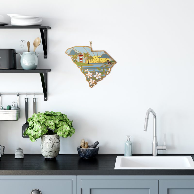 South Carolina State Shaped Cutting & Serving Board w/Artwork by Summer Stokes - 4