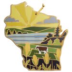 Wisconsin State Shaped Cutting & Serving Board w/Artwork by Summer Stokes
