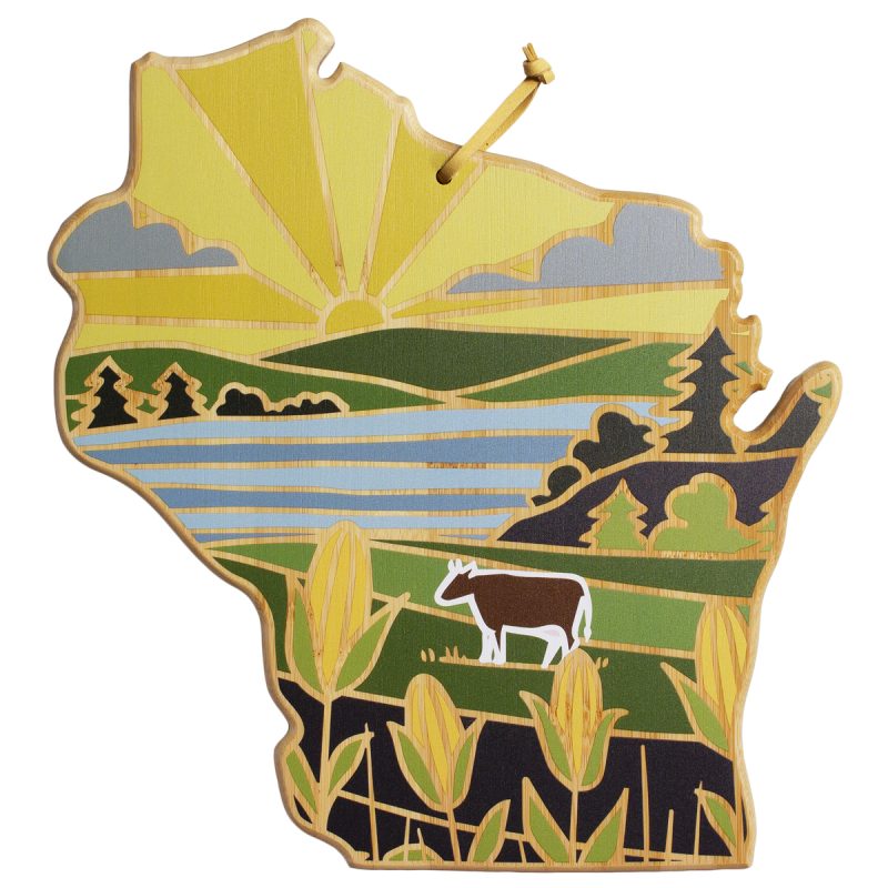 Wisconsin-State-Shaped-Cutting-Serving-Board-wArtwork-by-Summer-Stokes-27-9460 Wisconsin State Shaped Cutting & Serving Board w/Artwork by Summer Stokes