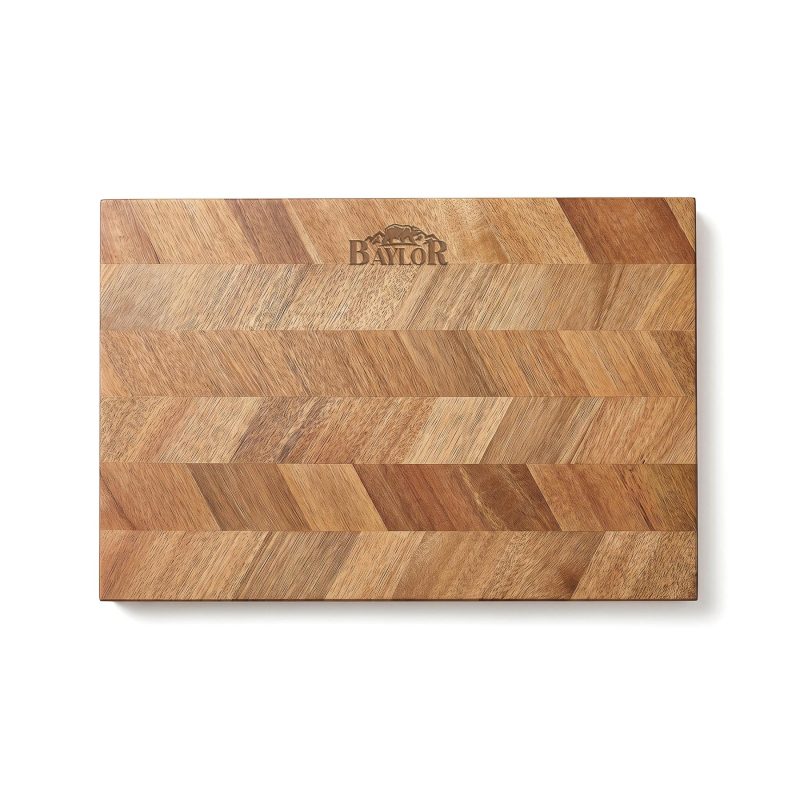 Baylor Acacia Wood Herringbone Serving Board - 2