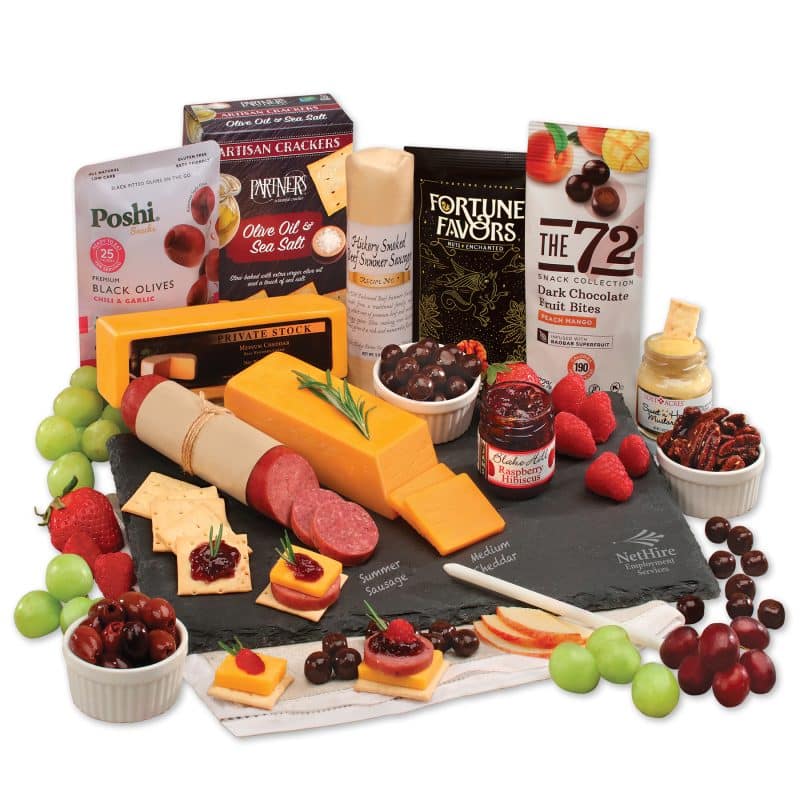 Genuine Slate Serving Plate with Charcuterie Favorites