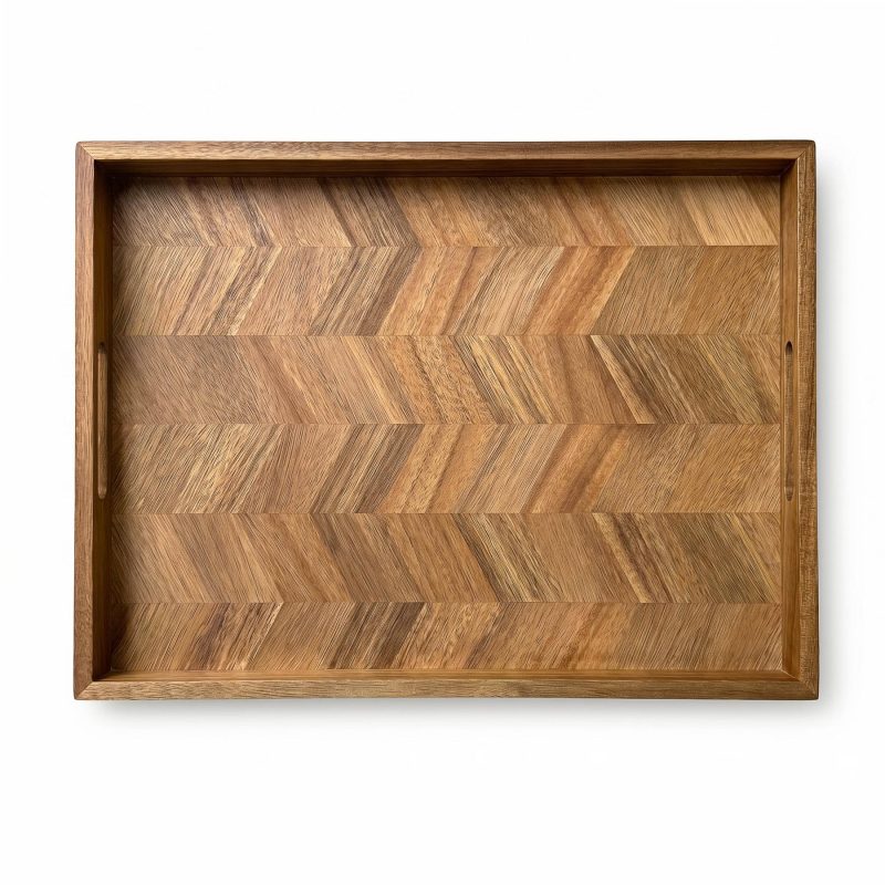 Whitaker Acacia Wood Herringbone Serving Board - 3