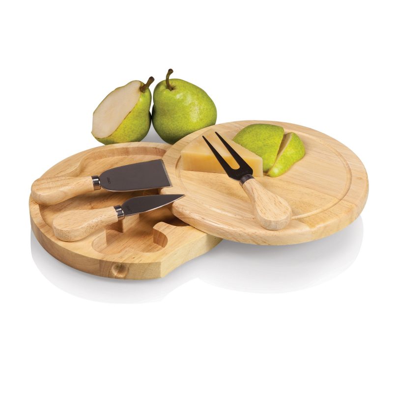 Brie Circular Cutting Board w/3 Cheese Tools - 2