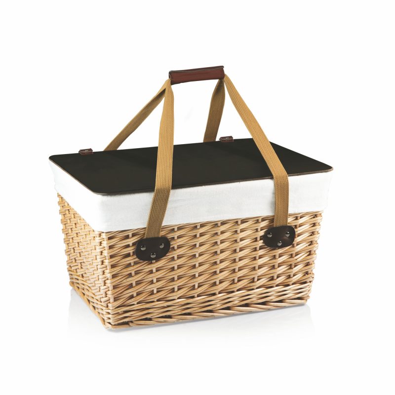Canasta Grande Willow Basket w/Removable Lid and Double Handles - 1