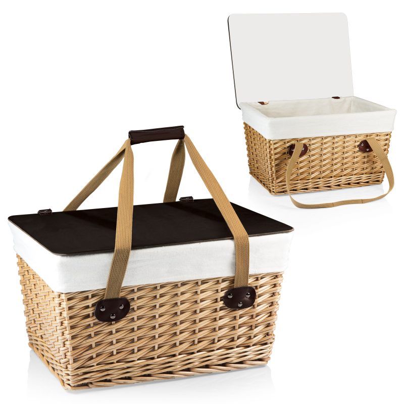 Canasta Grande Willow Basket w/Removable Lid and Double Handles - 6