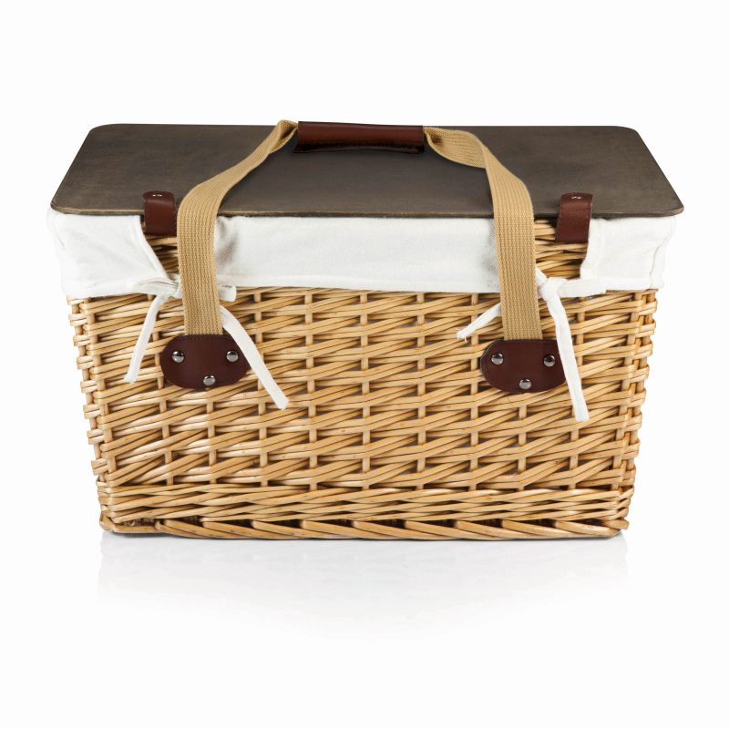 Canasta Grande Willow Basket w/Removable Lid and Double Handles - 7