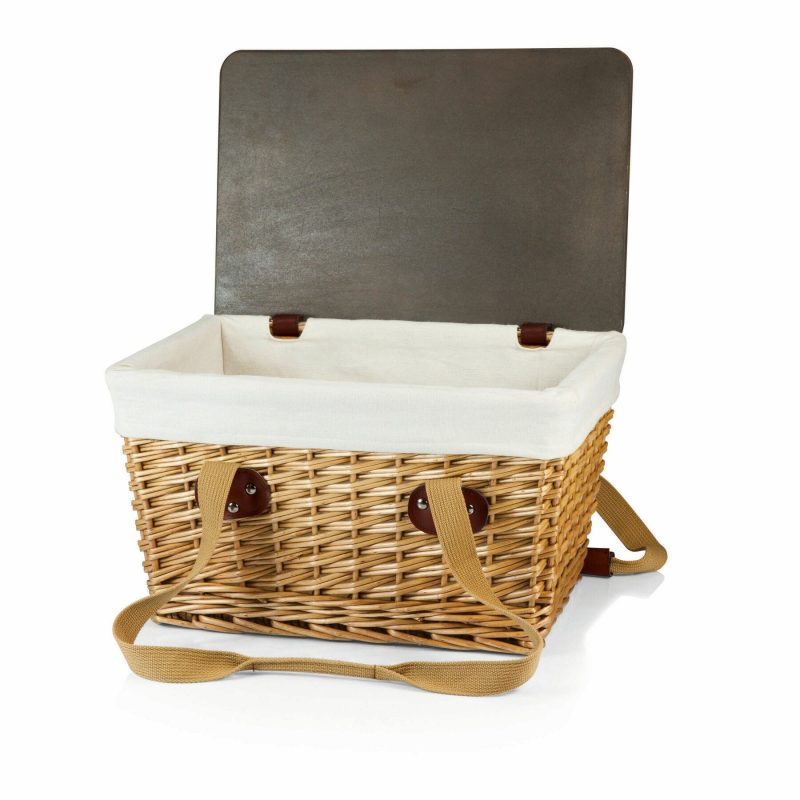 Canasta Willow Basket w/Removable Lid and Double Handles - 2