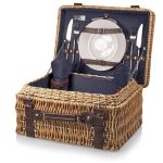 Champion Picnic Basket - Willow Basket w/Deluxe Picnic Service For 2 - 3