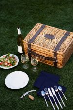 Champion Picnic Basket - Willow Basket w/Deluxe Picnic Service For 2 - 9