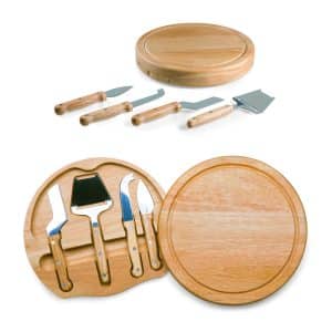 Circo - Circular Cutting Board w/4 Stainless Steel Cheese Tools