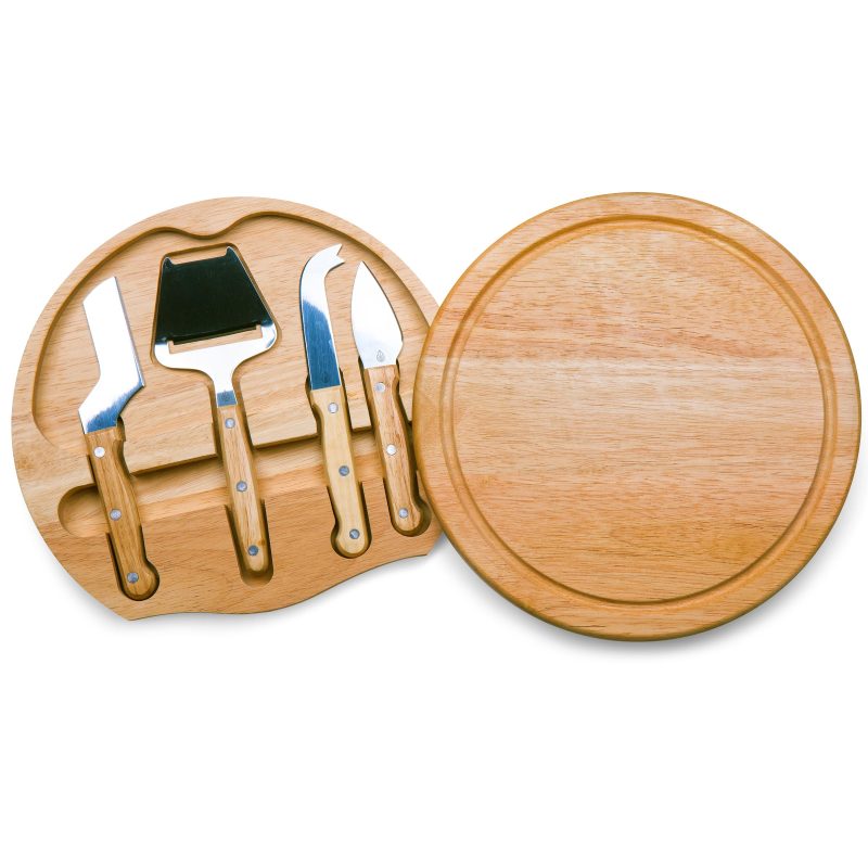 Circo - Circular Cutting Board w/4 Stainless Steel Cheese Tools - 8