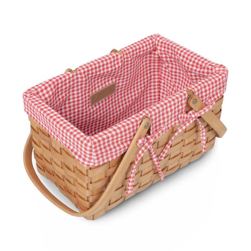Farmhouse Basket - Red and White Gingham - 1