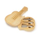 Guitar Shaped Cutting & Cheese Board w/ 3 Wine & Cheese Tools - 1