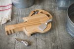 Guitar Shaped Cutting & Cheese Board w/ 3 Wine & Cheese Tools - 4