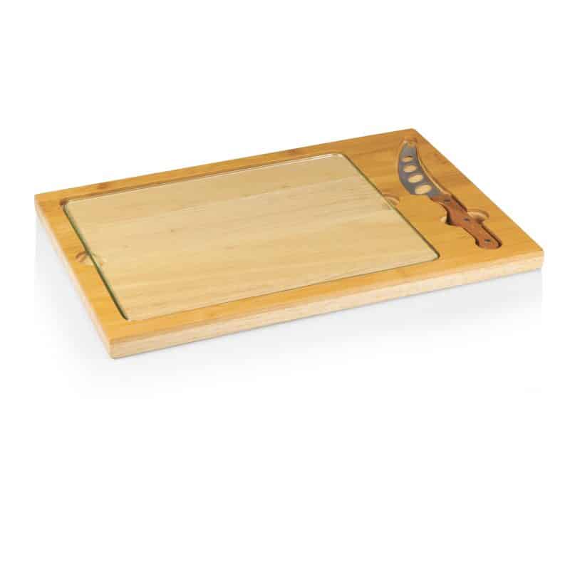 Icon Glass-Top Cutting/Cheese Board w/Removable Serving Tray - 4
