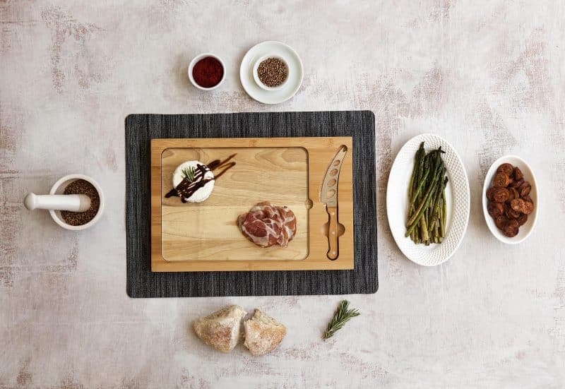 Icon Glass-Top Cutting/Cheese Board w/Removable Serving Tray - 5