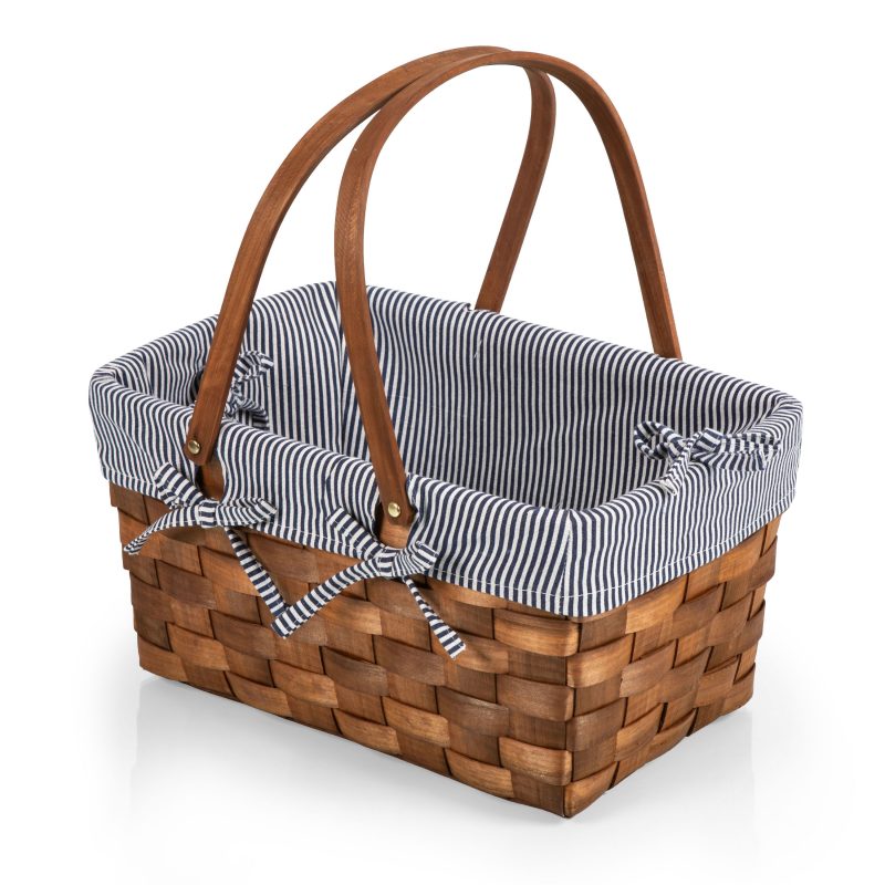 Kansas Handwoven Wood Picnic Basket - 2