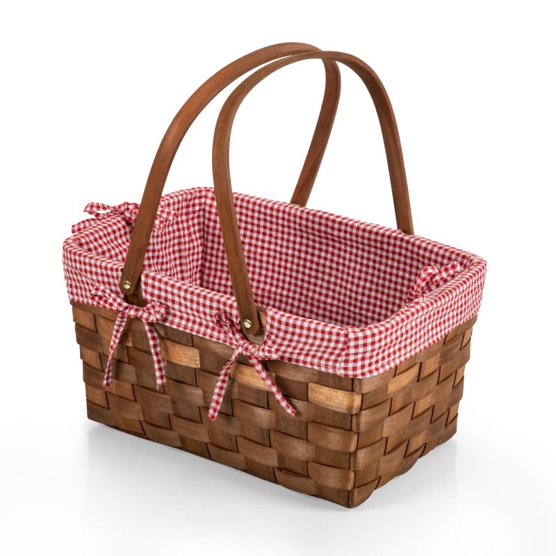 Kansas Handwoven Wood Picnic Basket - 3