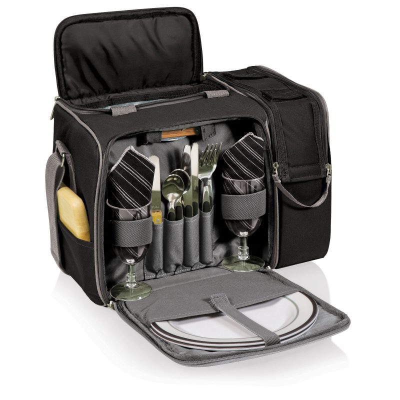 Malibu - Picnic Tote w/Deluxe Picnic Service for 2 - Solid Colors - 1