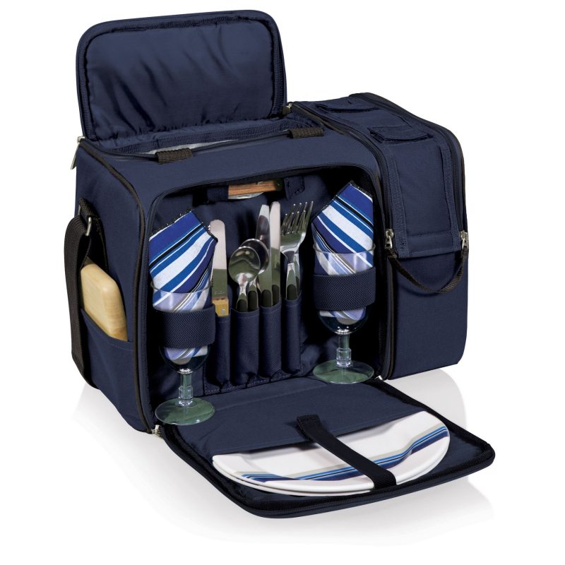 Malibu - Picnic Tote w/Deluxe Picnic Service for 2 - Solid Colors - 2