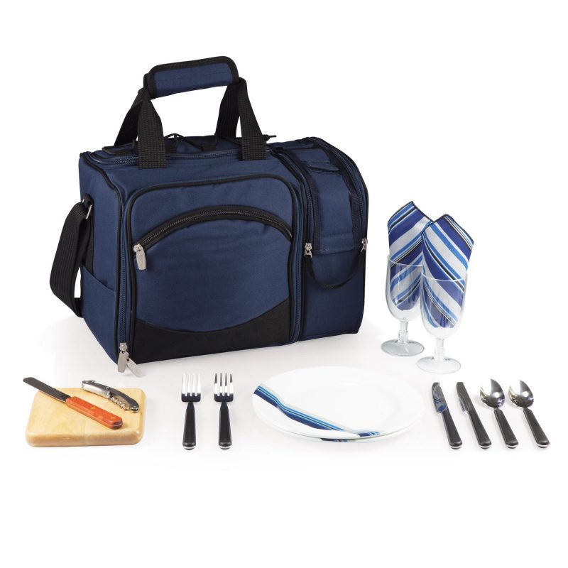 Malibu - Picnic Tote w/Deluxe Picnic Service for 2 - Solid Colors - 3