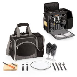 Malibu - Picnic Tote w/Deluxe Picnic Service for 2 - Solid Colors