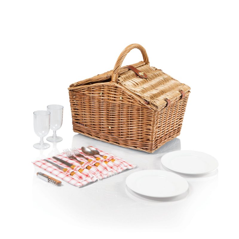 Piccadilly Double Lid Picnic Basket w/Service for Two - 1