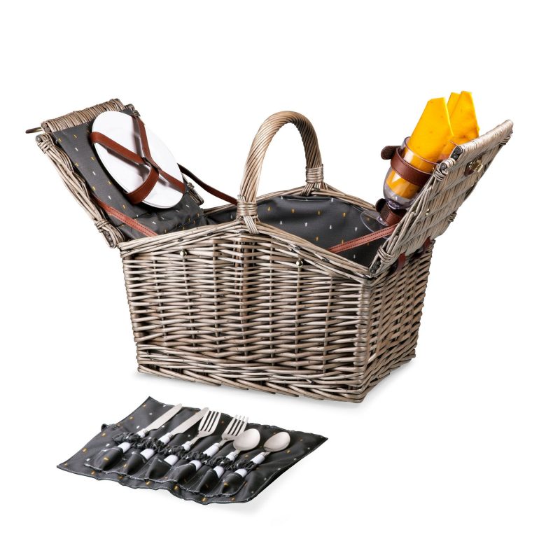 Piccadilly Double Lid Picnic Basket w/Service for Two - 2