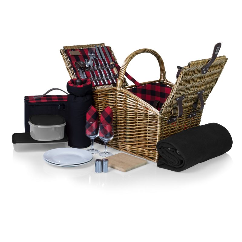 Somerset Double Lid Deluxe Picnic Basket w/Service for 2 - 2