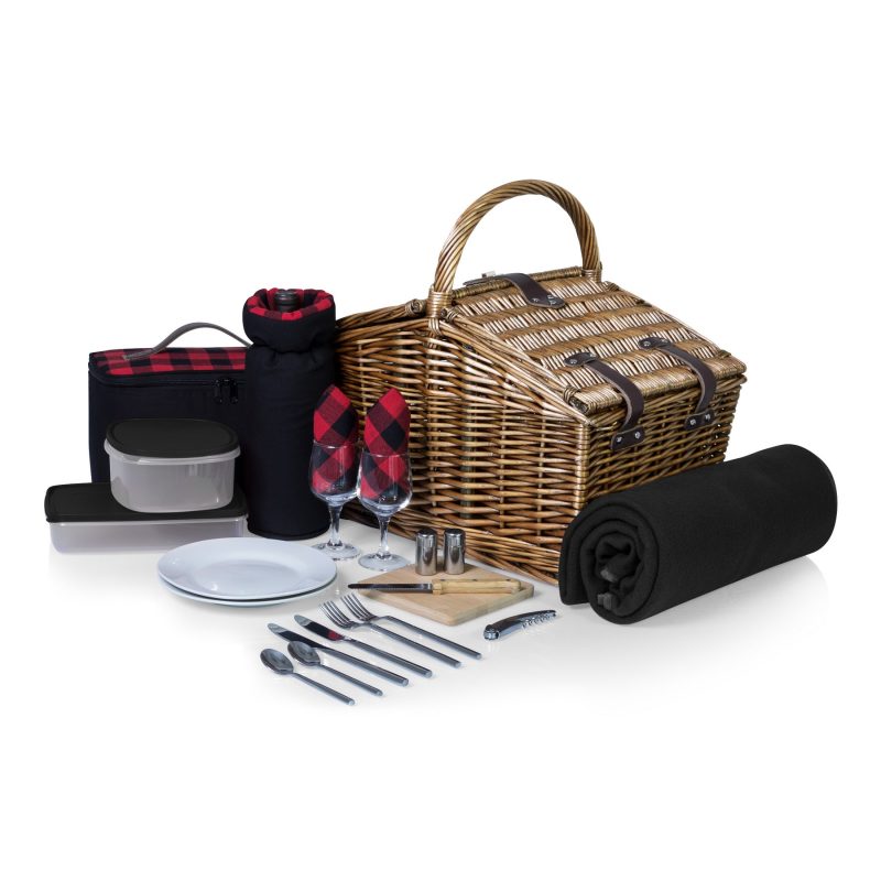 Somerset Double Lid Deluxe Picnic Basket w/Service for 2 - 3
